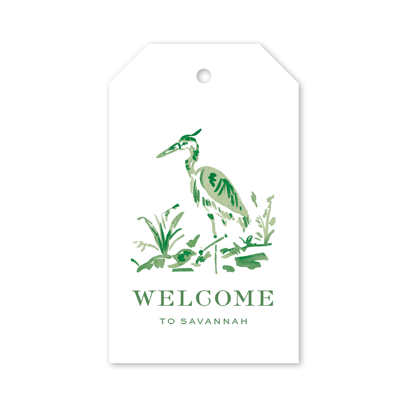 Heron Green Gift Tags