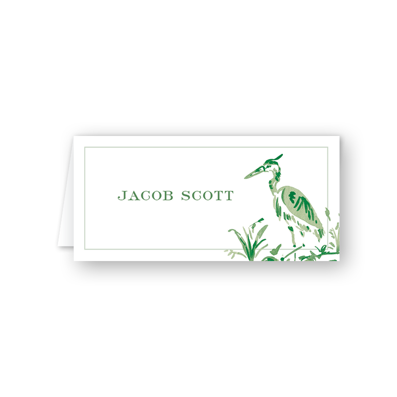 Heron Green Place Card