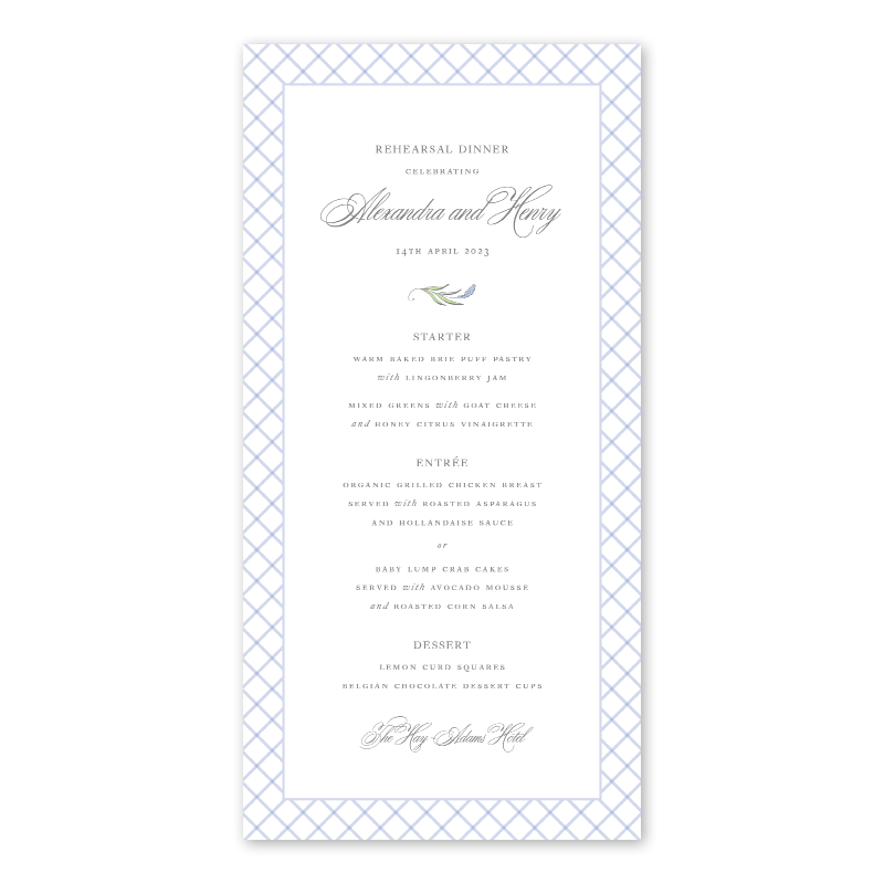 Alexandra Trellis Menu
