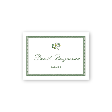 Chalet Green Border Escort Card