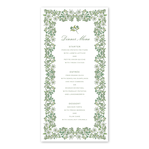 Chalet Green Menu