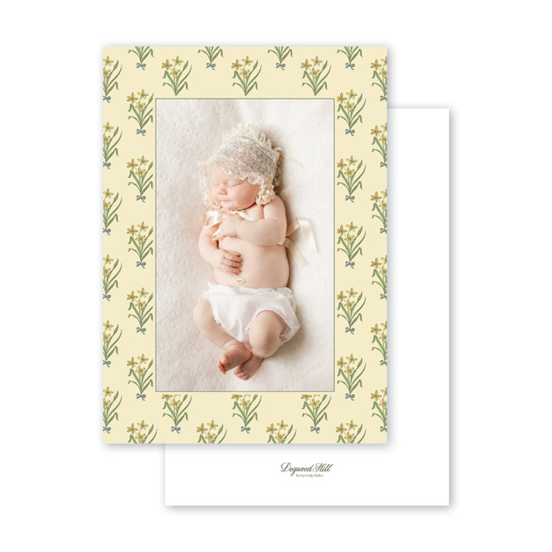 Quincy's Cottage Butter Border Birth Announcement Dogwood Hill