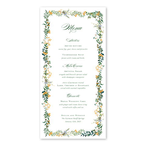 Winterberry Gold Border Menu