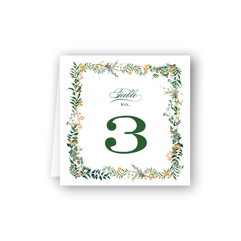 Winterberry Gold Border Table Number