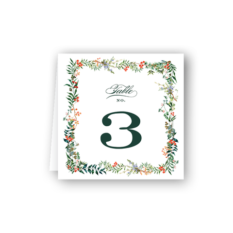 Winterberry Garland Table Numbers