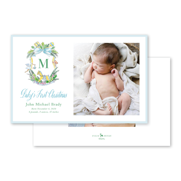 Christmas card top and birth announcement