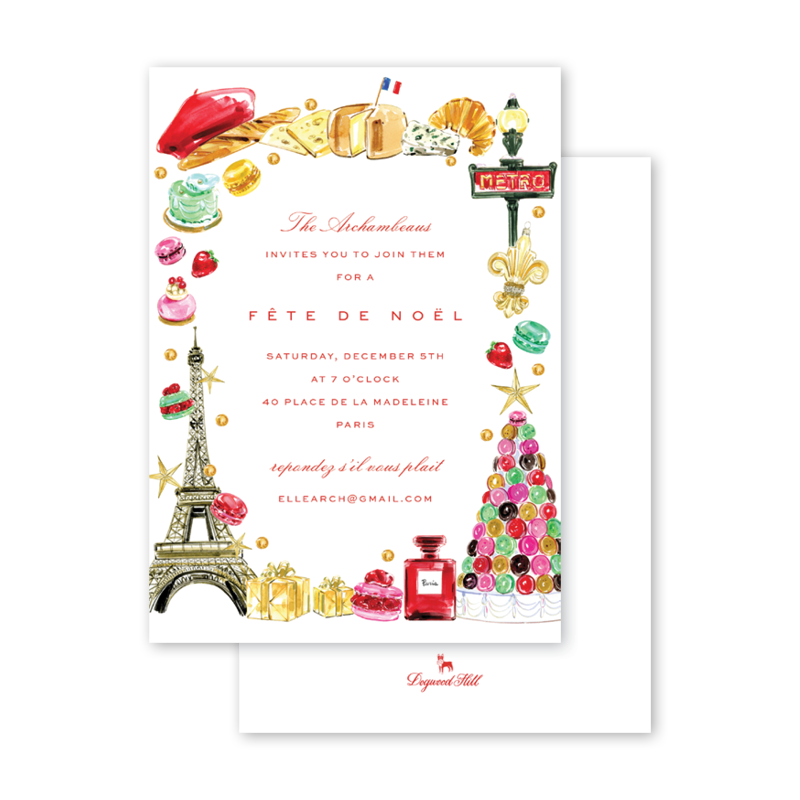 No√´l √† Paris Border Invitation– Dogwood Hill