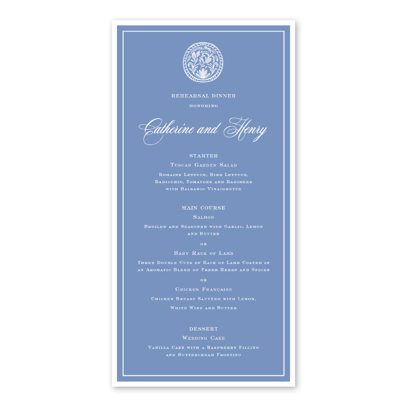 English Elegance Medallion Menu