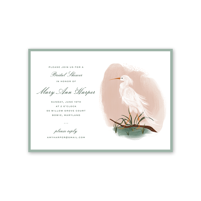 Crane baby shower invitations discount
