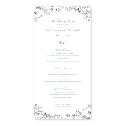 Treillis Floral Menu