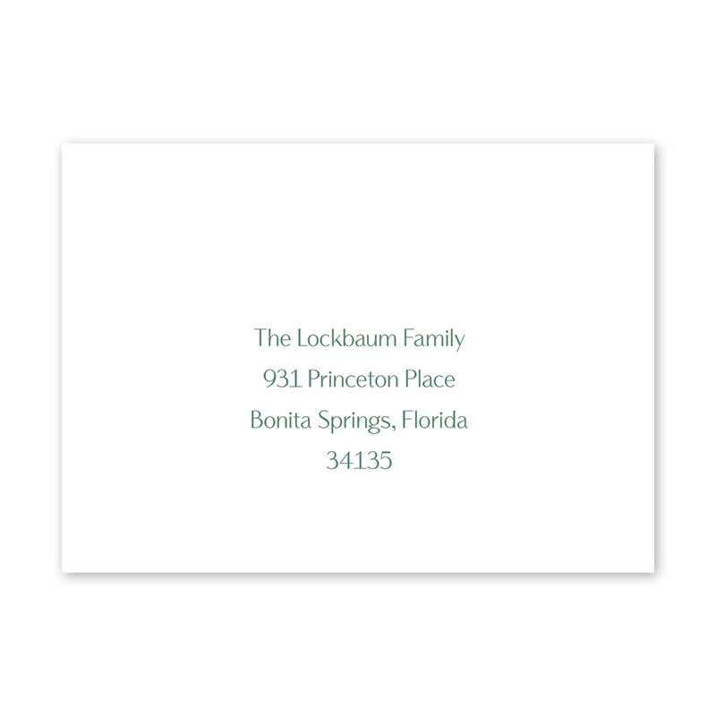 Vine and Branches Invitation Recipient Address Printing Dogwood Hill