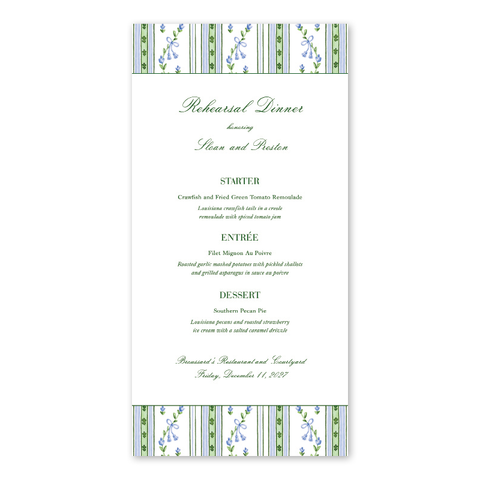 Broderie Stripes Menu