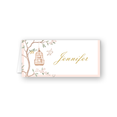 Chinoiserie Garden Birdhouse Place Card