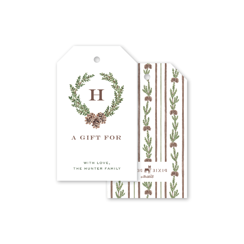 Pine Cone Garland Crest Gift Tags– Dogwood Hill pine-cone-garland-crest-gift-tags-dogwood-hill