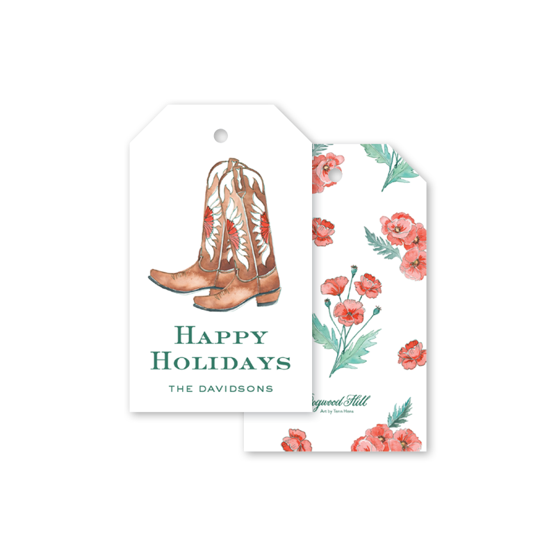 Gift Tags - Happy Holidays Red