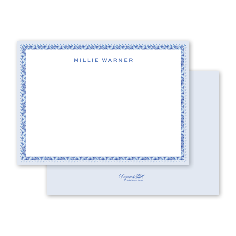 Blue Botanicals Border Notecard– Dogwood Hill