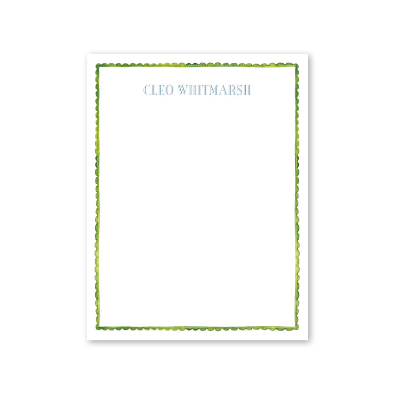 Paperwhite Scallop Border Notepad– Dogwood Hill